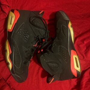 Jordan 6 Black and Red High-Top Size 12 men Sneakers